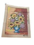 Kit Quadretti Ricamo Mezzo Punto Girasoli 30 x 40 cm Punto Croce