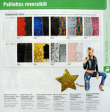 Set Paillettes Reversibili Ritagliabili Velina Termoadesiva Marbet 5 Colori 40x14cm