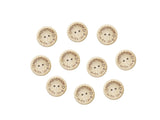 1 Confezione da 10 Pezzi di Bottoni in Legno Artigianale Handmade With Love 4 Misure