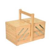 Cestino Portalavoro Legno Scaletta Tre Livelli Stafil Ricamo Cucito