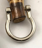 Coppia Manici in Bamboo con Anelli Argento da 16x15cm per Borse e Pochette