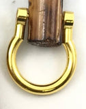 Coppia Manici in Bamboo con Anelli Oro da 22x16cm per Borse e Pochette