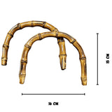 Coppia di Manici in Bamboo per realizzare Borse e Pochette all'Uncinetto Hand Made