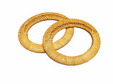 Coppia Manici Ovali in Bamboo da 15x12,5cm per Borse e Pochette