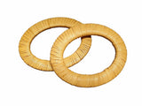 Coppia Manici Ovali in Bamboo da 15x12,5cm per Borse e Pochette