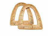 Coppia Manici Triangolari in Bamboo da 18x15,5 cm per Borse e Pochette