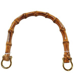 Coppia Manici in Bamboo con Anelli Oro da 22x16cm per Borse e Pochette