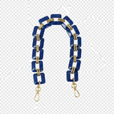 Catena in Resina Colorata a Maglia Quadrata con Moschettoni in Metallo Oro, 48 cm, 1 Pezzo