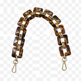 Catena in Resina Colorata a Maglia Quadrata con Moschettoni in Metallo Oro, 48 cm, 1 Pezzo