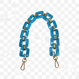 Catena in Resina Colorata a Maglia Quadrata con Moschettoni in Metallo Oro, 48 cm, 1 Pezzo