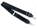 Tracolla Nera Regolabile per Borse Fai da Te Larghezza 3.8cm con Moschettoni Oro o Argento