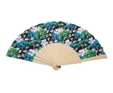 Ventaglio in Tessuto Fantasia con Manico in Legno Diametro 42 cm 